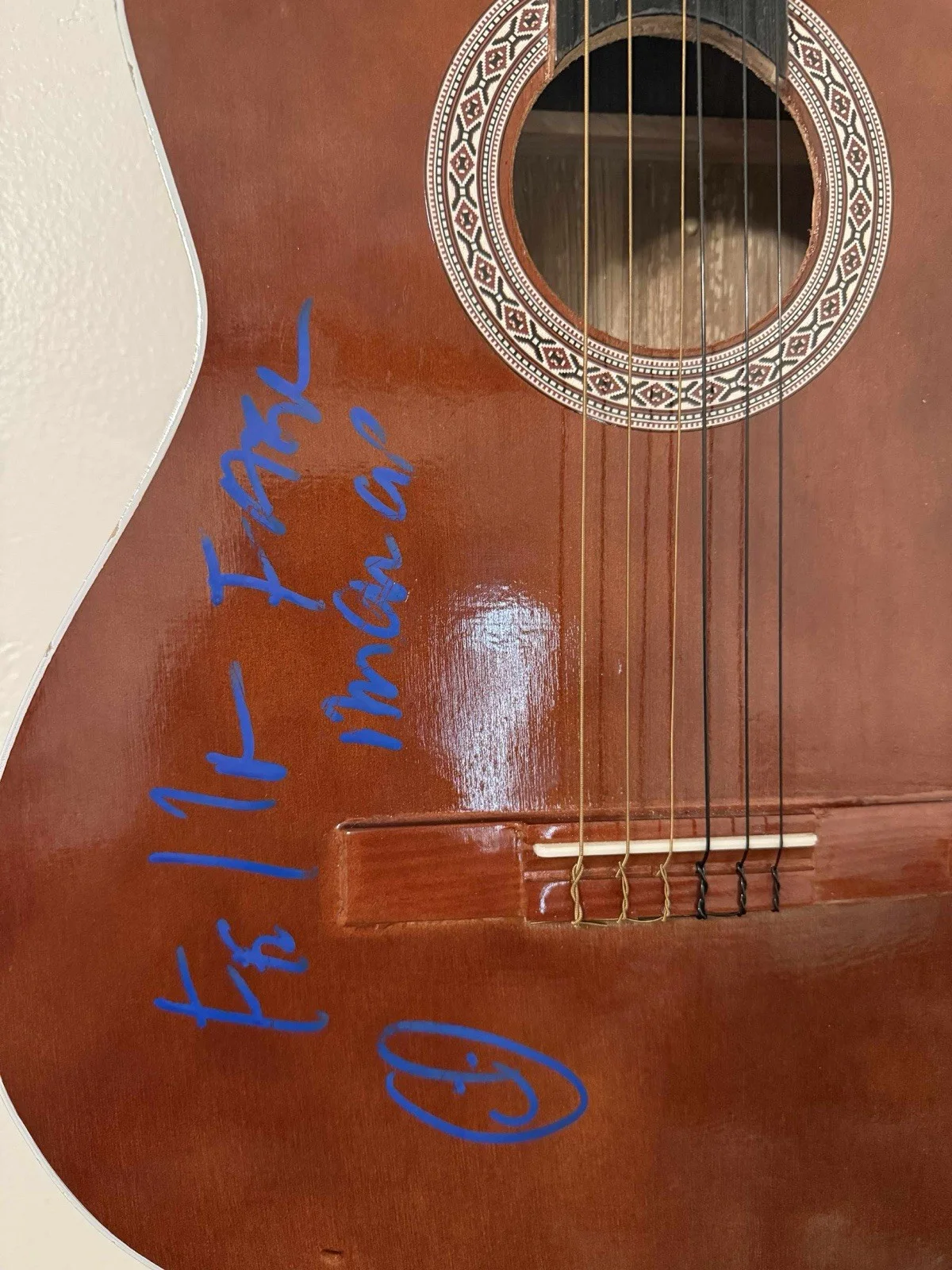 Juan Calleros, Fher Olvera, Sergio Vallin — Mana Band Autograph Acoustic Guitar - Fher Olvera, image 2