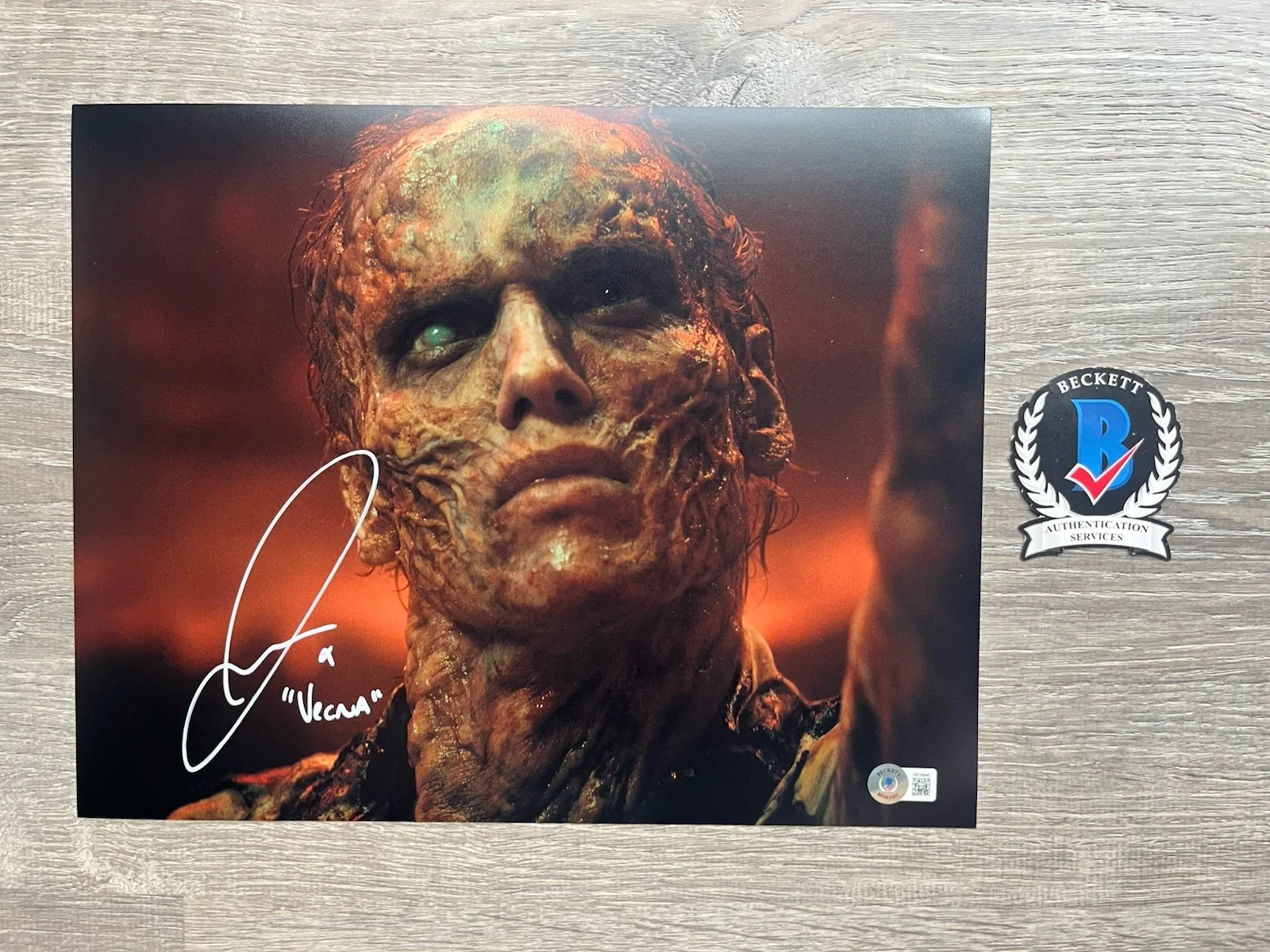 Jamie Campbell Bower — Jamie Campbell Bower Signed Vecna 11x14 Photo Beckett COA Stranger Things 001