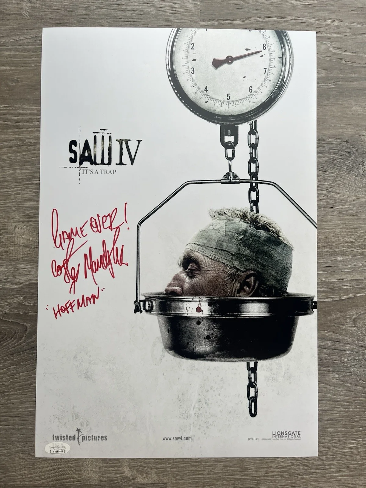 Costas Mandylor — Costas Mandylor Signed Saw IV 11x17 Photo JSA COA Detective Hoffman Jigsaw, image 2
