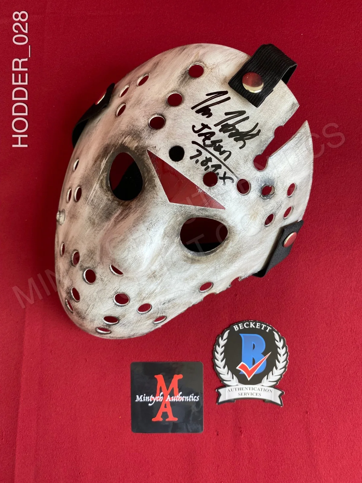 KANE HODDER — Kane Hodder autographed 13x studios Jason hockey mask Friday The 13th Beckett