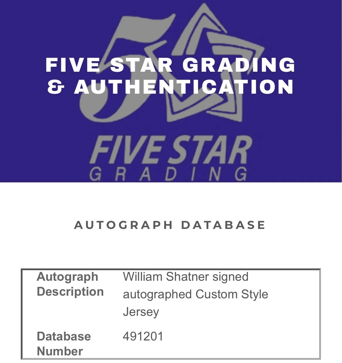 William Shatner — WILLIAM SHATNER STAR TREK CAPTAIN JAMES T. KIRK Signed Jersey Uniform Auto COA, изображение 5