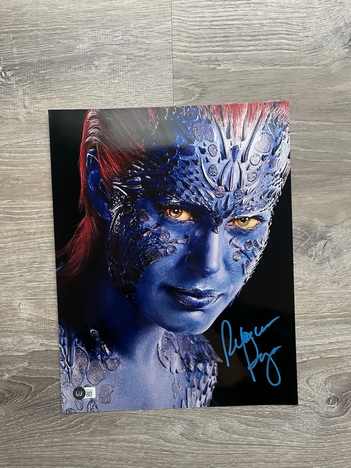 Rebecca Romijn — Rebecca Romijn Signed Mystique Metallic 11x14 Photo Beckett COA X-Men Marvel, изображение 2