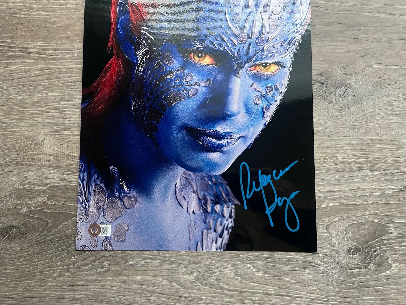 Rebecca Romijn — Rebecca Romijn Signed Mystique Metallic 11x14 Photo Beckett COA X-Men Marvel, изображение 3