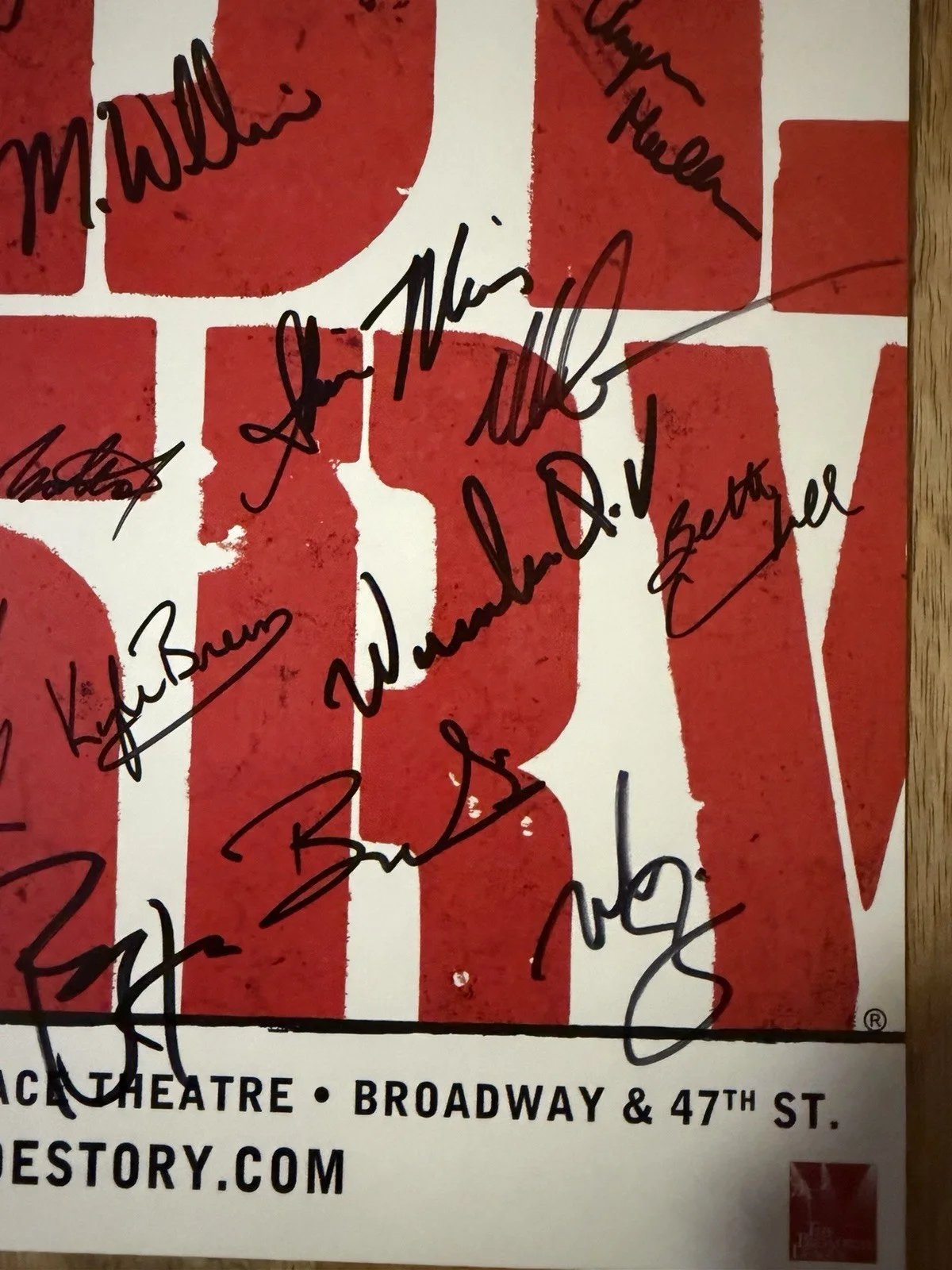 WEST SIDE STORY Broadway Cast SIGNED Window Card Poster NYC Palace Theatre WHOLE, image 5
