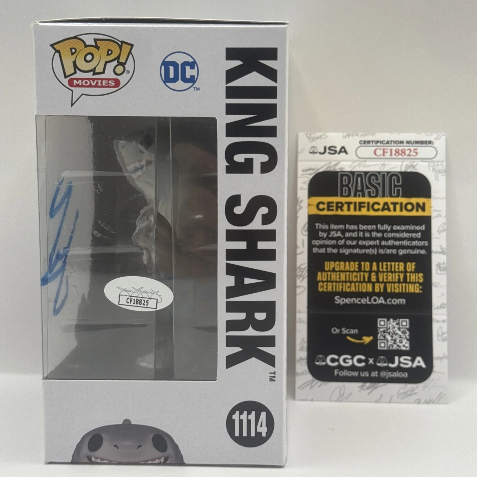 STEVE AGEE — STEVE AGEE SIGNED THE SUICIDE SQUAD FUNKO POP JSA COA AUTOGRAPH KING SHARK AUTH, image 2