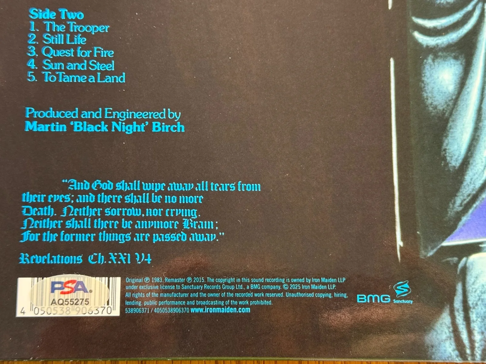 IRON MAIDEN SIGNED PIECE OF MIND LP BRUCE DICKINSON NICKO MCBRAIN PSA/DNA CERT, изображение 4