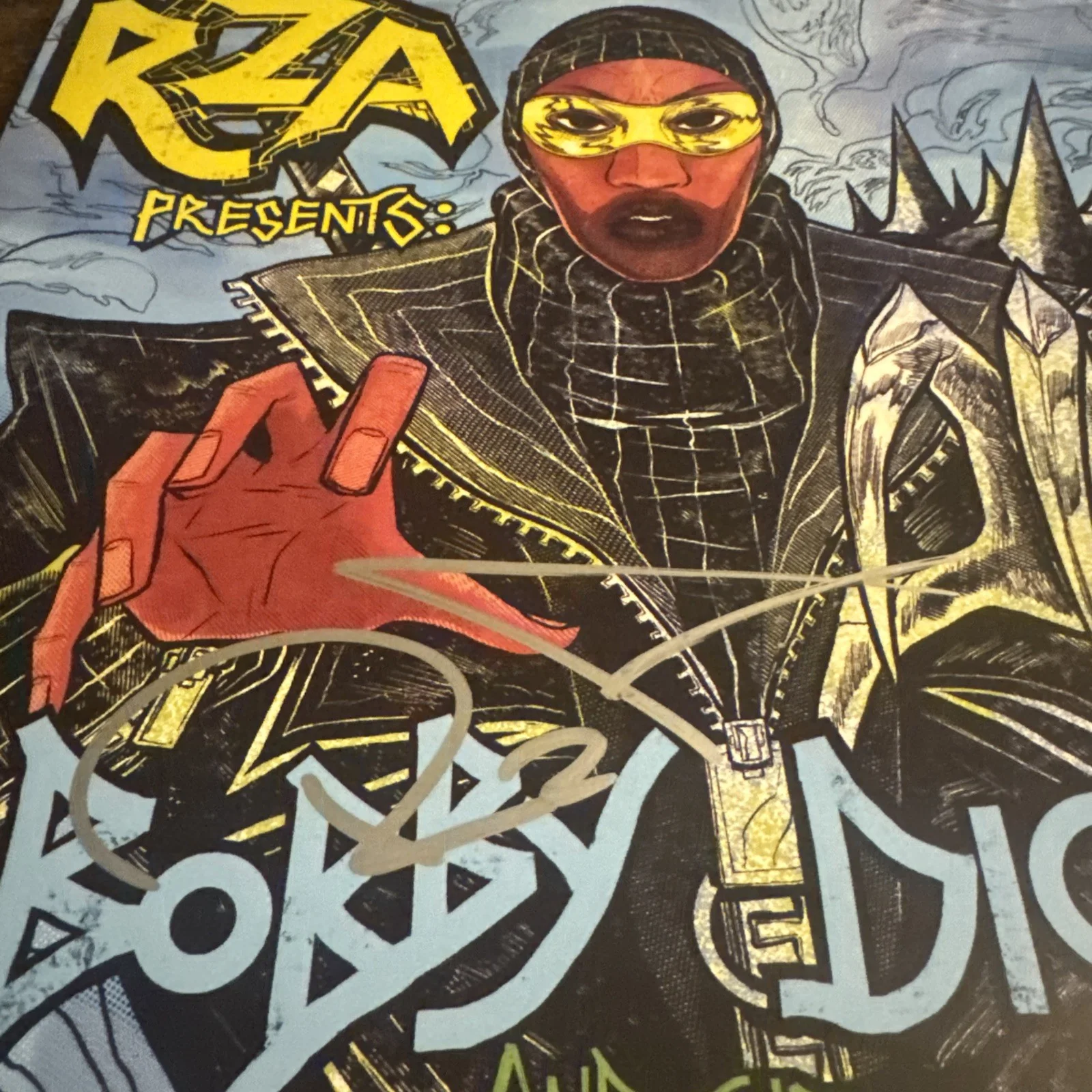RAPPER RZA SIGNED BOBBY DIGITAL PIT OF SNAKES ALBUM VINYL RECORD BECKETT BAS COA, image 3