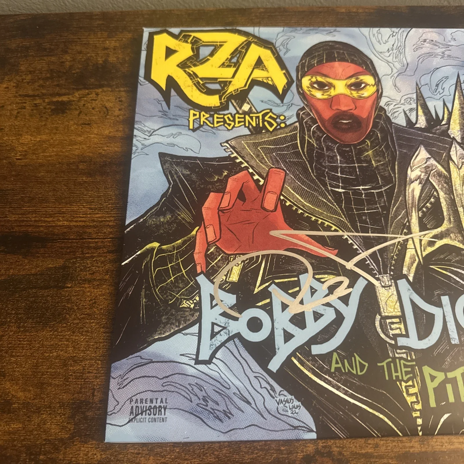 RAPPER RZA SIGNED BOBBY DIGITAL PIT OF SNAKES ALBUM VINYL RECORD BECKETT BAS COA, image 5