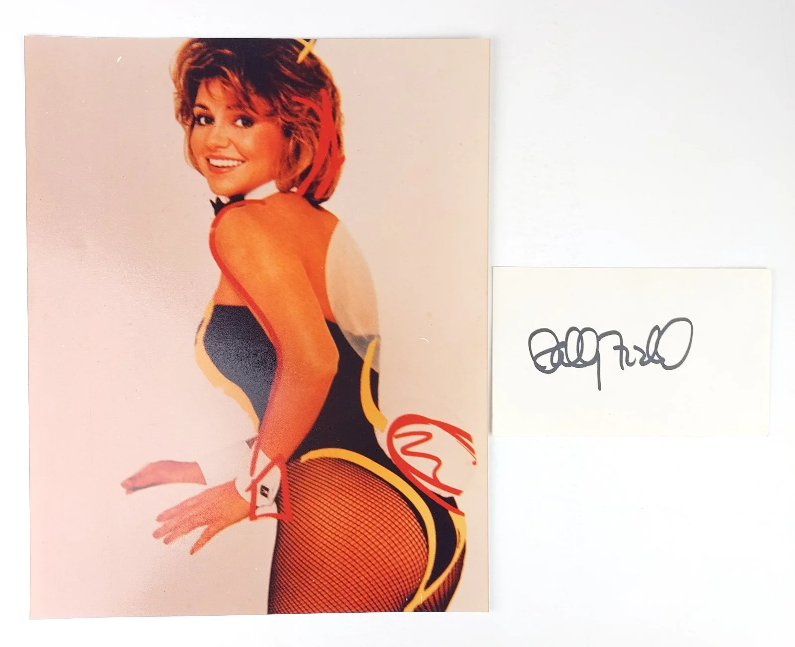 Sally Field — Sally Field Autograph Signed Card with Playboy Bunny Suit Photo Forrrest Gump