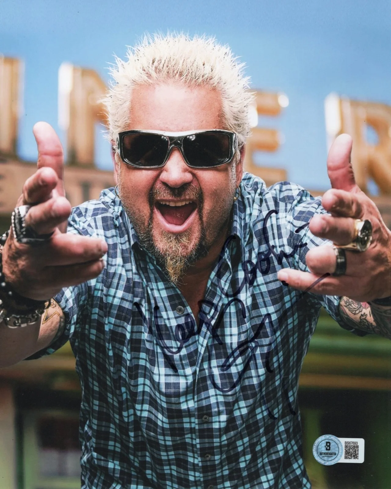 Guy Fieri — Guy Fieri FOOD NETWORK Autographed Signed DINERS DRIVE INS DIVES 8x10 Photo BAS