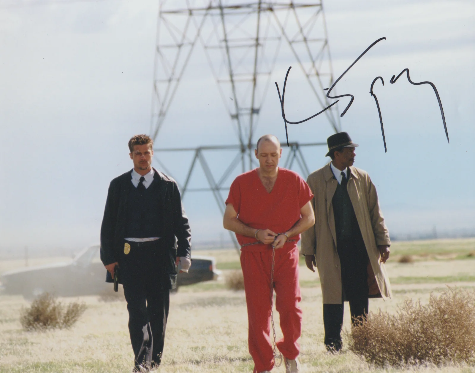 KEVIN SPACEY — KEVIN SPACEY SE7EN SIGNED 8X10 COLOR PHOTO JOHN DOE AUTOGRAPH