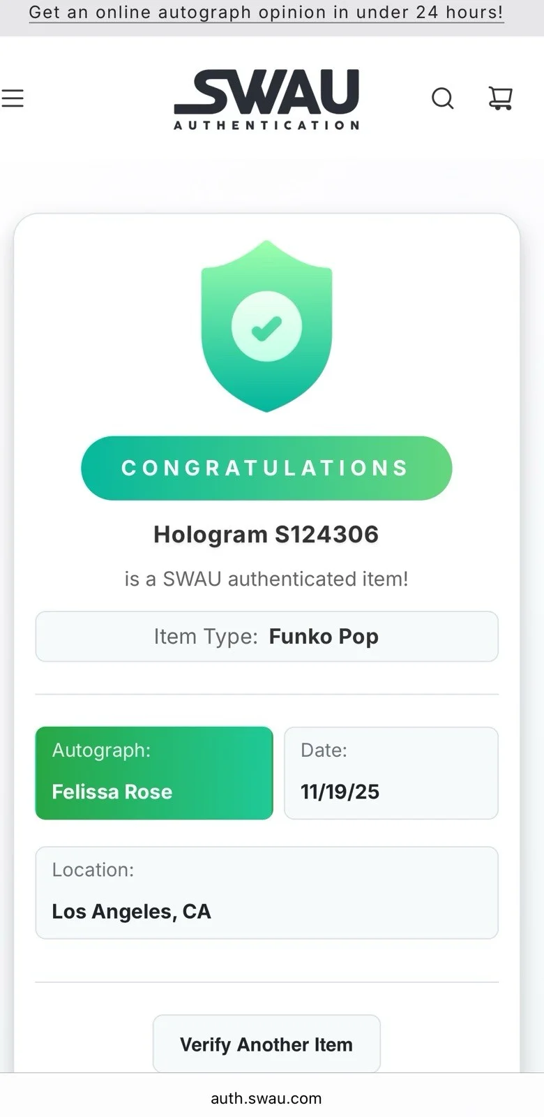 Felissa Rose — Funko Pop! Terrifier Art the Clown 1796 Felissa Rose Signed/Auto (SWAU), изображение 2