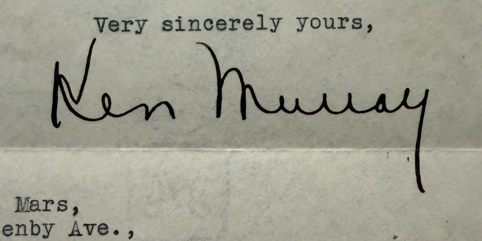 Ken Murray — Ken Murray Signed Letterhead For 1936 Radio Show On CBS Vaudeville Star Comedian, изображение 2