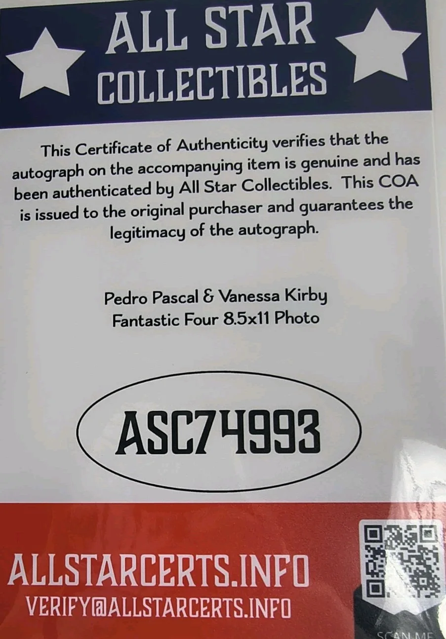 Fantastic 4 Pedro Pascal Vanessa Kirby Signed Photo 8.5x11" - COA Included, изображение 4