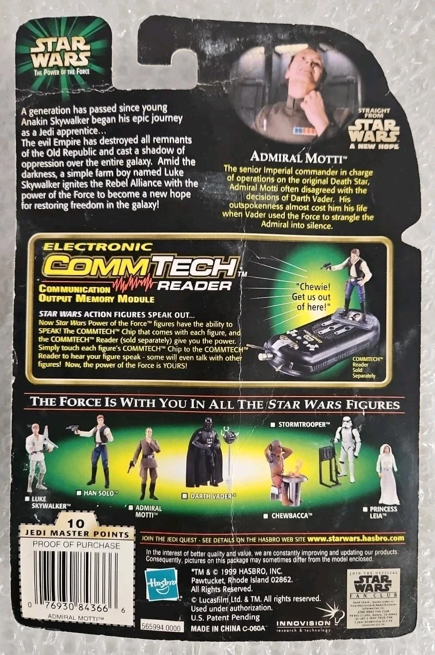 Richard LeParmentier — Star Wars POTF2 Admiral Motti CommTech Figure Signed “The Force Works” Autograph, image 4