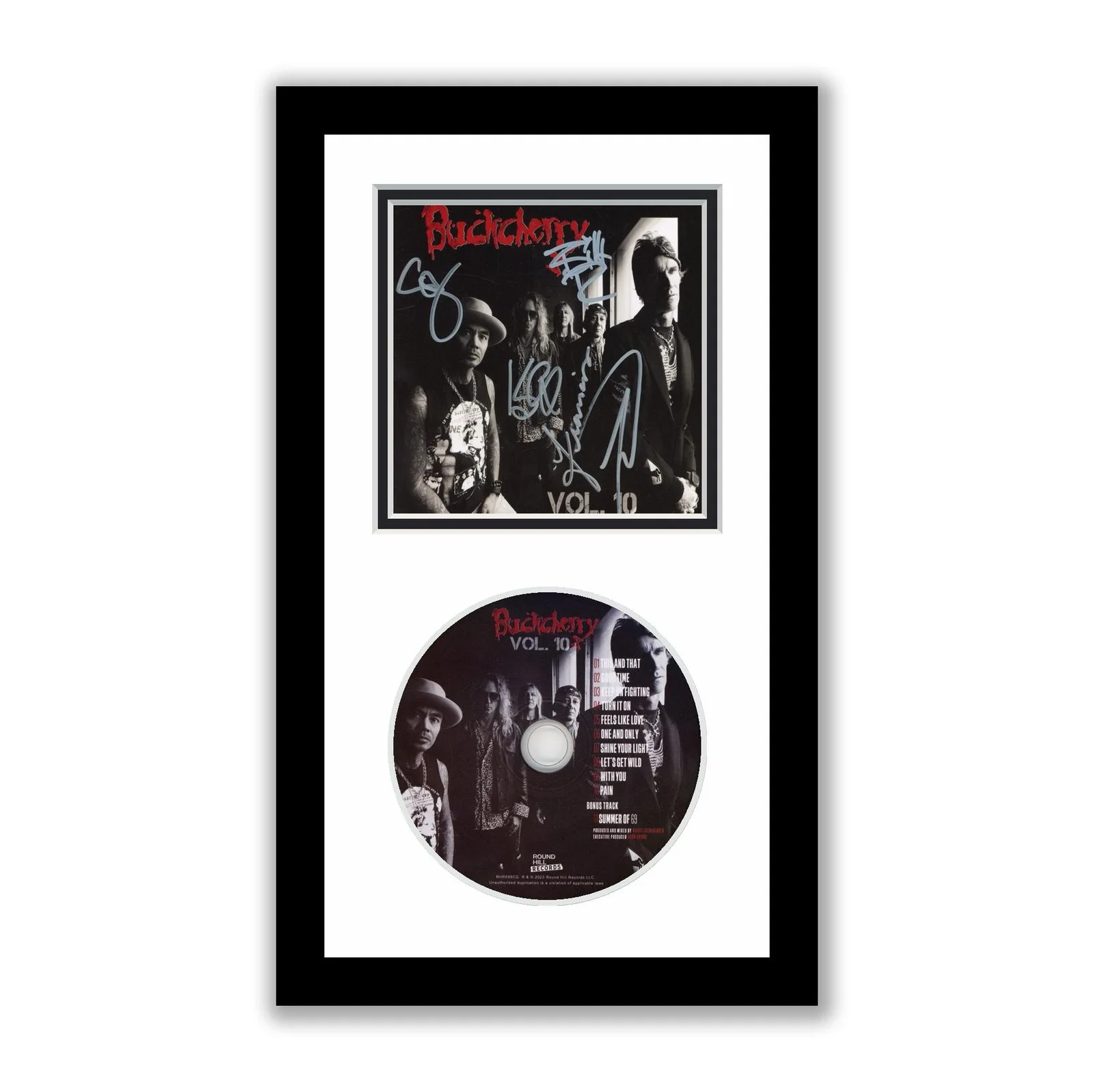 Billy Rowe, Francis Ruiz, Josh Todd, Kelly LeMieux, Stevie D — Buckcherry Autographed Signed Framed CD Vol. 10 ACOA