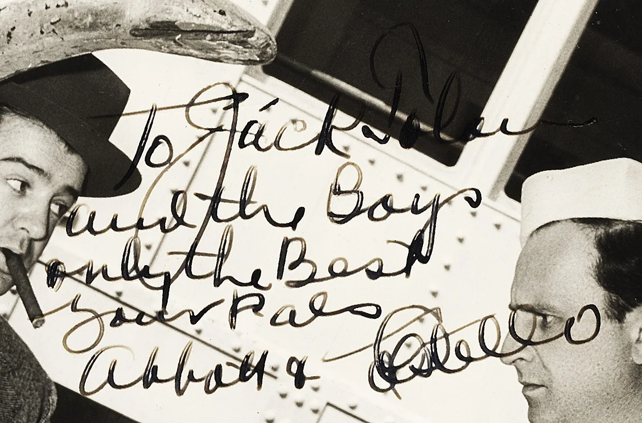 Bud Abbott — 1941 Abbott & Costello Signed "In the Navy" Movie Publicity Type 1 Photo JSA, image 2