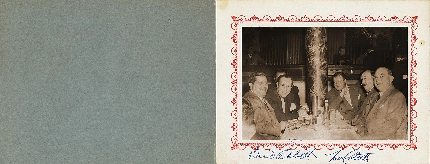 Abbott, Costello — Abbott & Costello Signed Autographed Click Club Dinner Souvenir + Orig Photo JSA, изображение 2