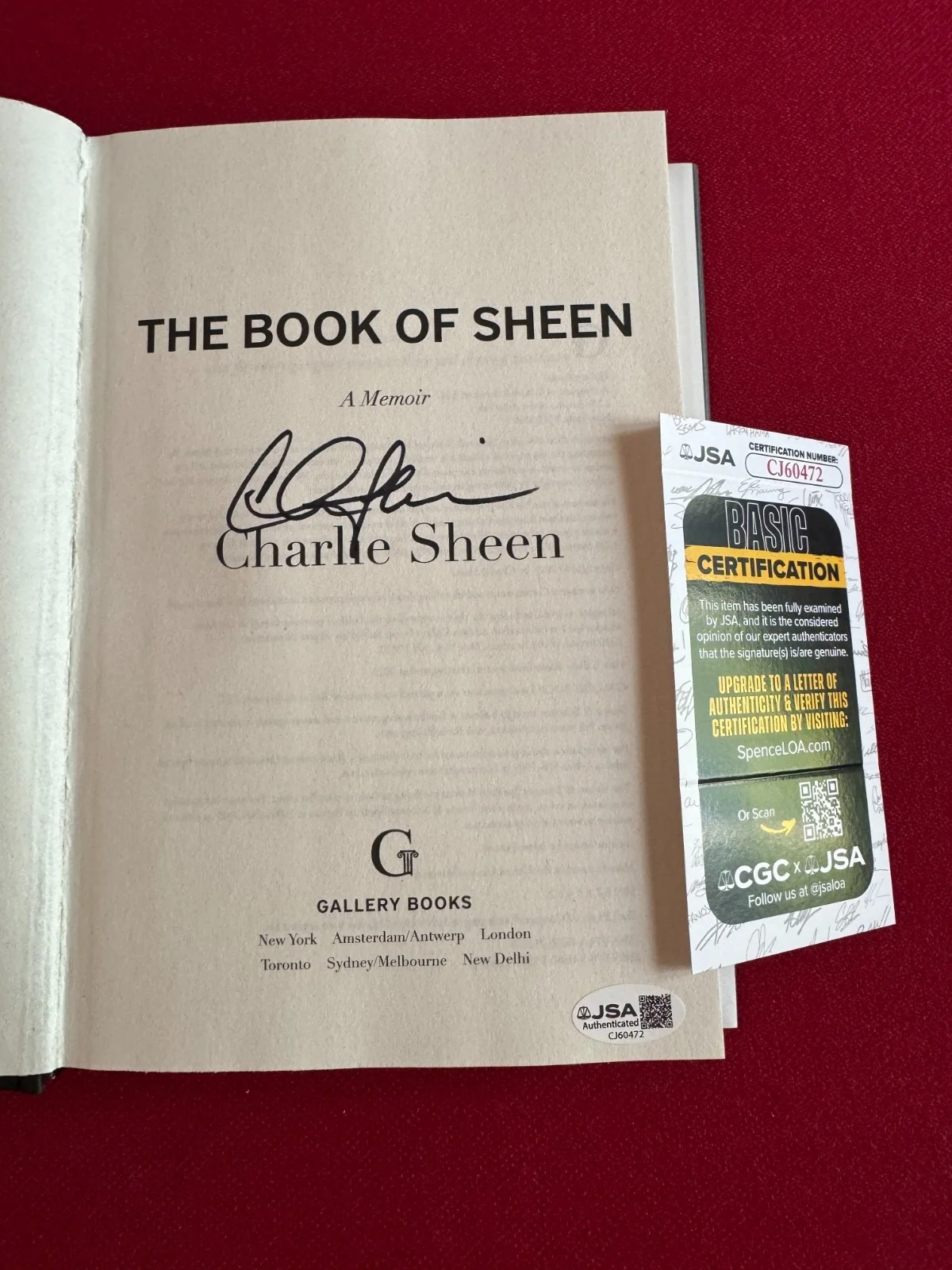 Charlie Sheen "Autographed" (JSA) "THE BOOK OF SHEEN" Hardcover Book (Vintage), изображение 2