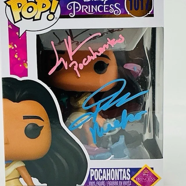 Judy Kuhn & John Kassir Autographed Disney Princess Pocahontas Funko Pop OC, изображение 2