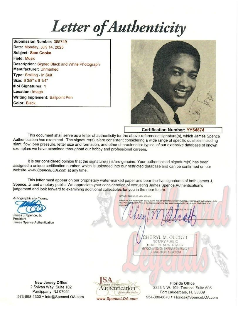 Sam Cooke Signed Autographed Newspaper Photo King of Soul Singer JSA YY54874, изображение 3