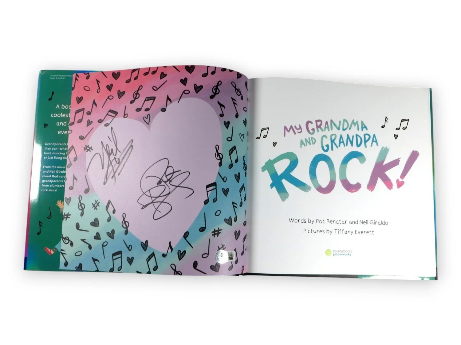 Pat Benatar Neil Giraldo Autographed Hardcover Book Grandma & Grandpa Rock! BAS, изображение 2