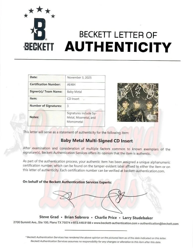 Baby Metal Band Signed Autographed CD Insert Su-Metal Moametal Momometal BAS LOA, image 4