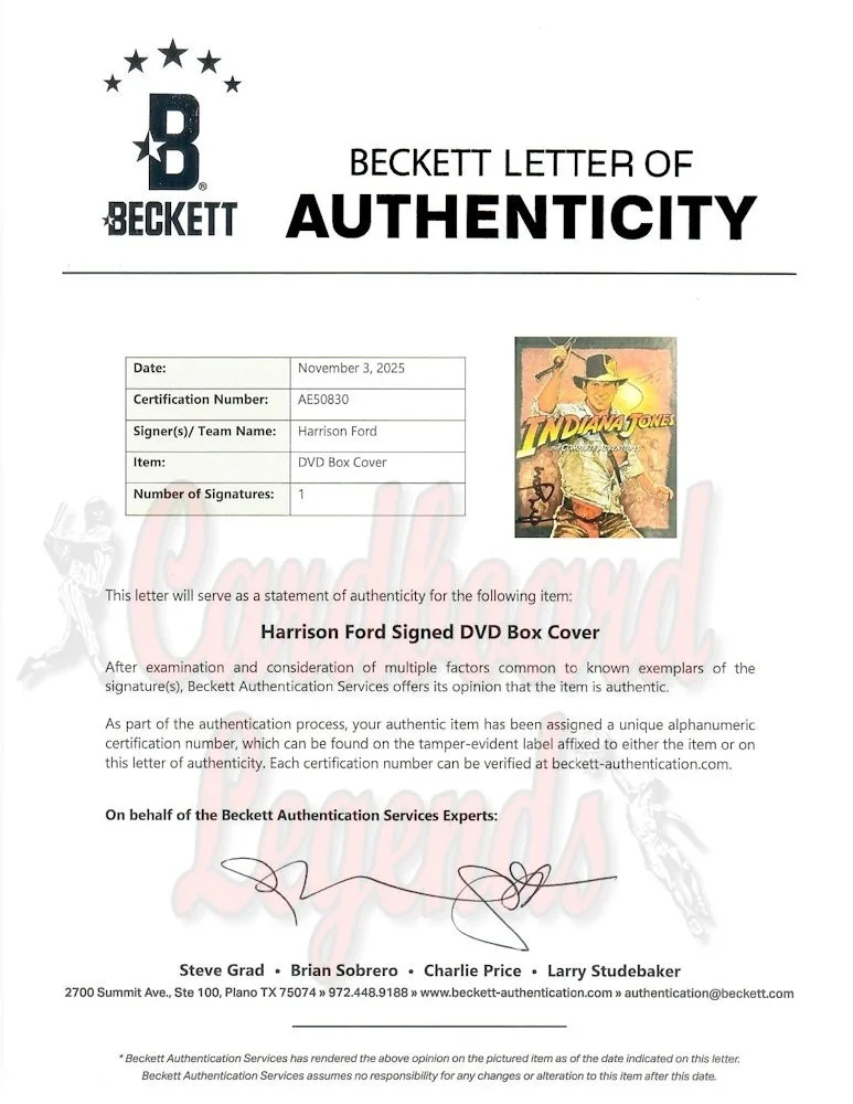 Harrison Ford — Harrison Ford Signed Autographed Blu-ray DVD Cover Indiana Jones BAS AE50830, image 4