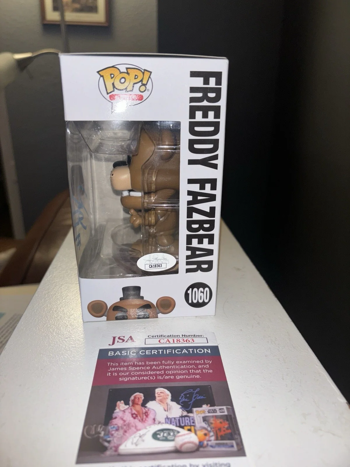 Funko Pop Freddy Fazebear #1060 Funko Shop Exclusive Kellen Goff Signed JSA, image 2
