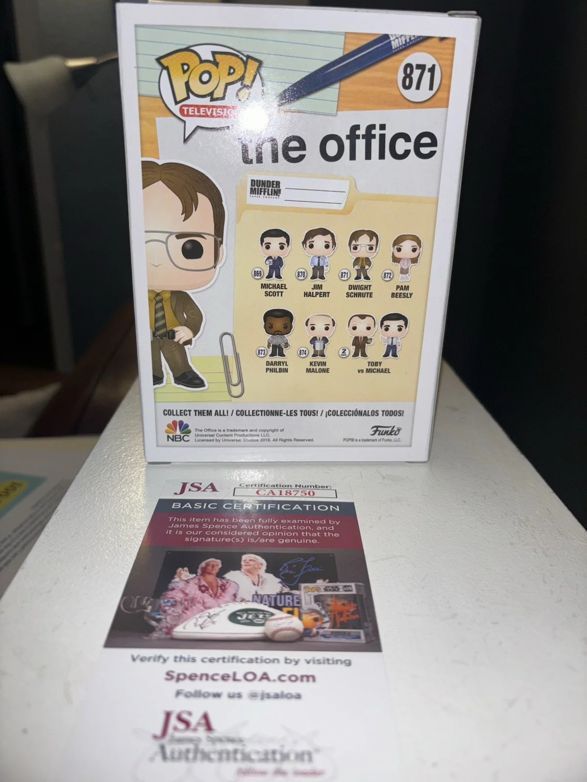 RAINN WILSON — Dwight Schrute Funko Pop! Rainn Wilson Signed The Office #871 (JSA) Dwigt, изображение 3