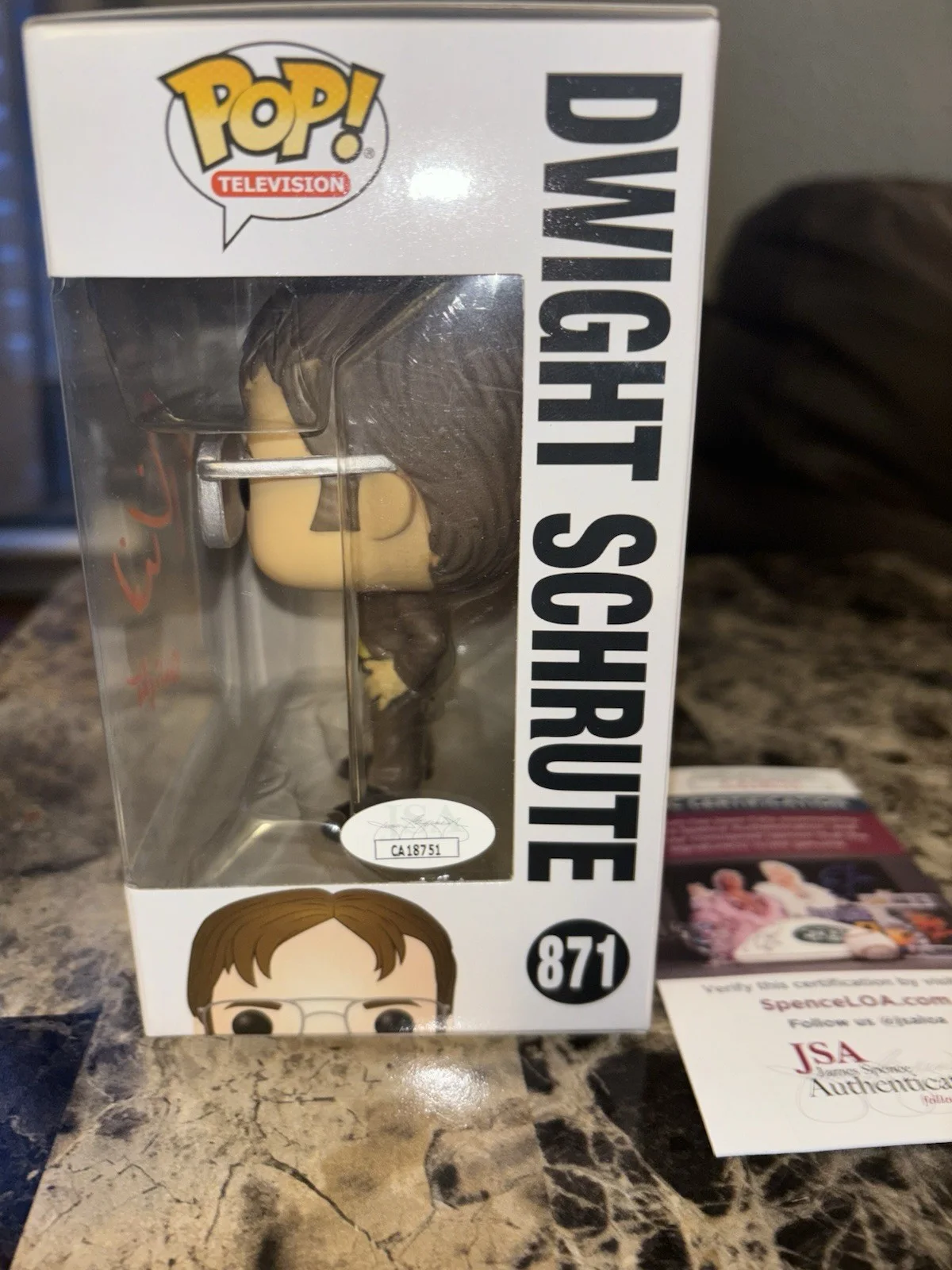 Rainn Wilson — Rainn Wilson Dwight Schrute The Office Signed Funko Pop #871 w/ JSA COA!, изображение 2