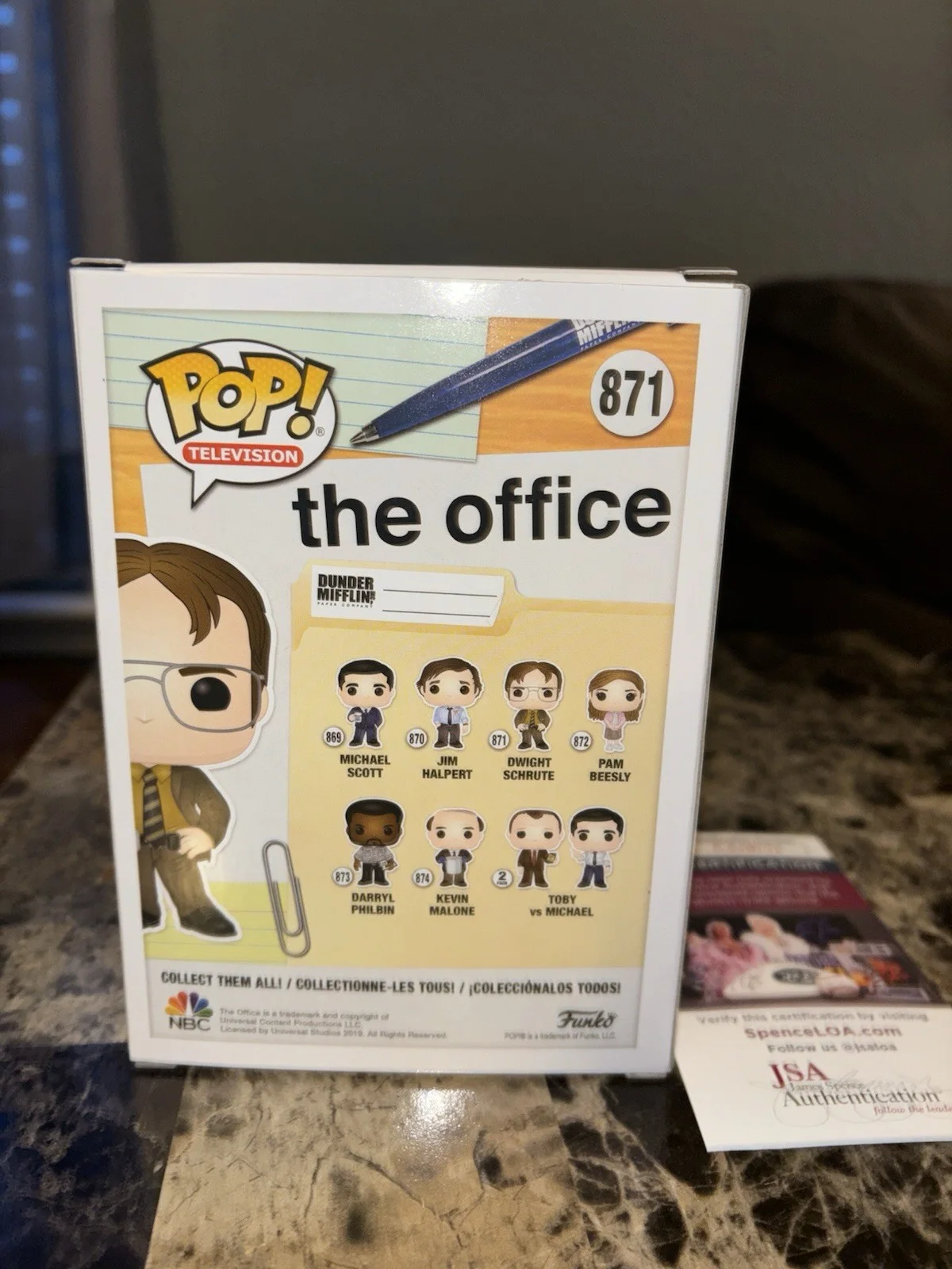 Rainn Wilson — Rainn Wilson Dwight Schrute The Office Signed Funko Pop #871 w/ JSA COA!, изображение 3