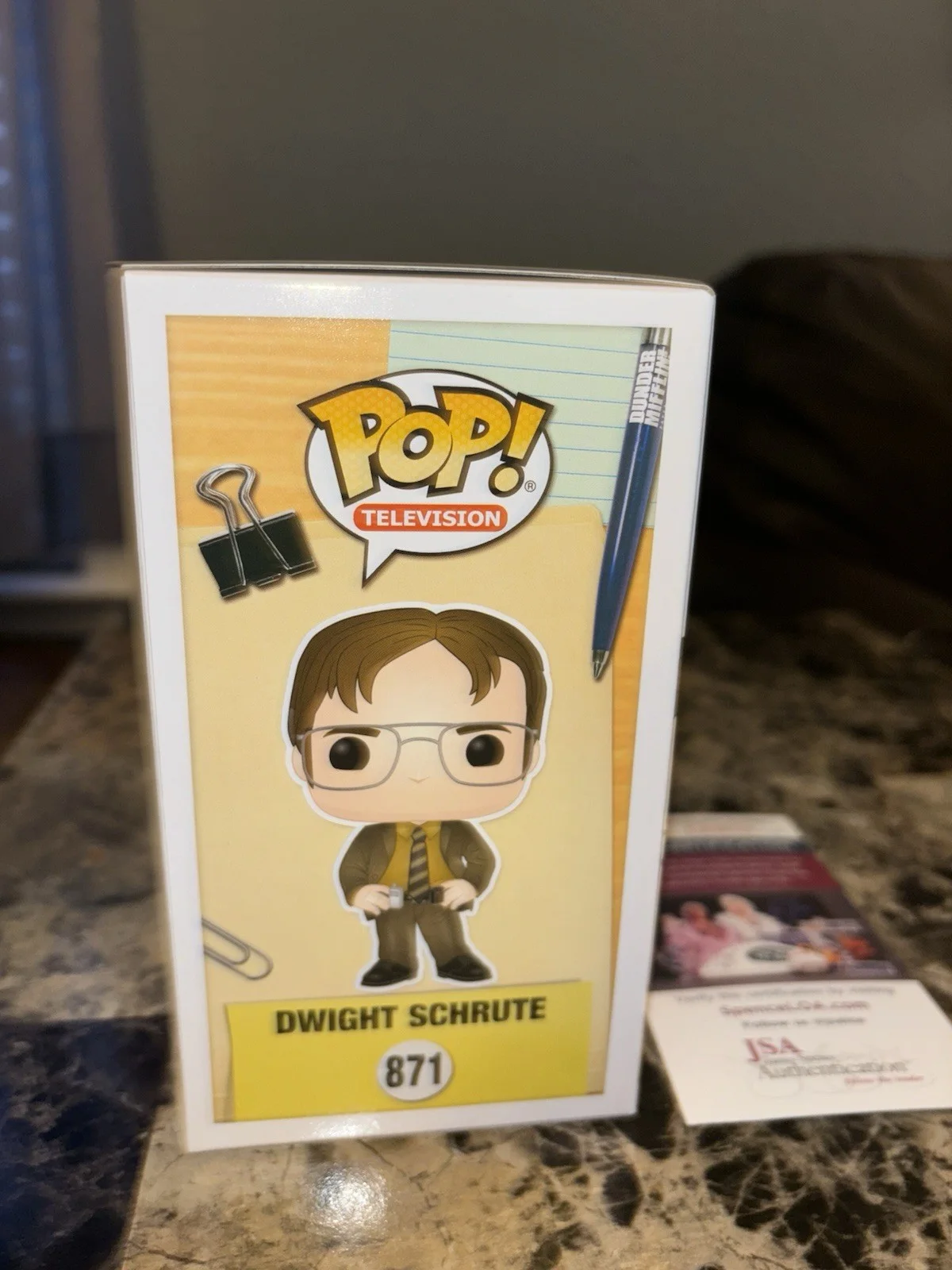 Rainn Wilson — Rainn Wilson Dwight Schrute The Office Signed Funko Pop #871 w/ JSA COA!, изображение 4