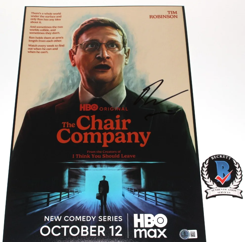 TIM ROBINSON SIGNED 'THE CHAIR COMPANY' 12x18 POSTER SNL HBO BAS BECKETT COA, изображение 2