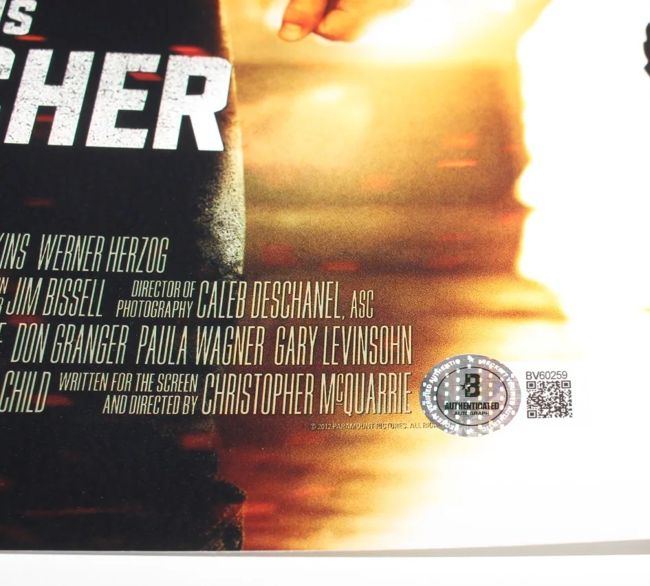 CHRISTOPHER MCQUARRIE SIGNED 'JACK REACHER' 12x18 MOVIE POSTER 2 BECKETT BAS COA, изображение 3