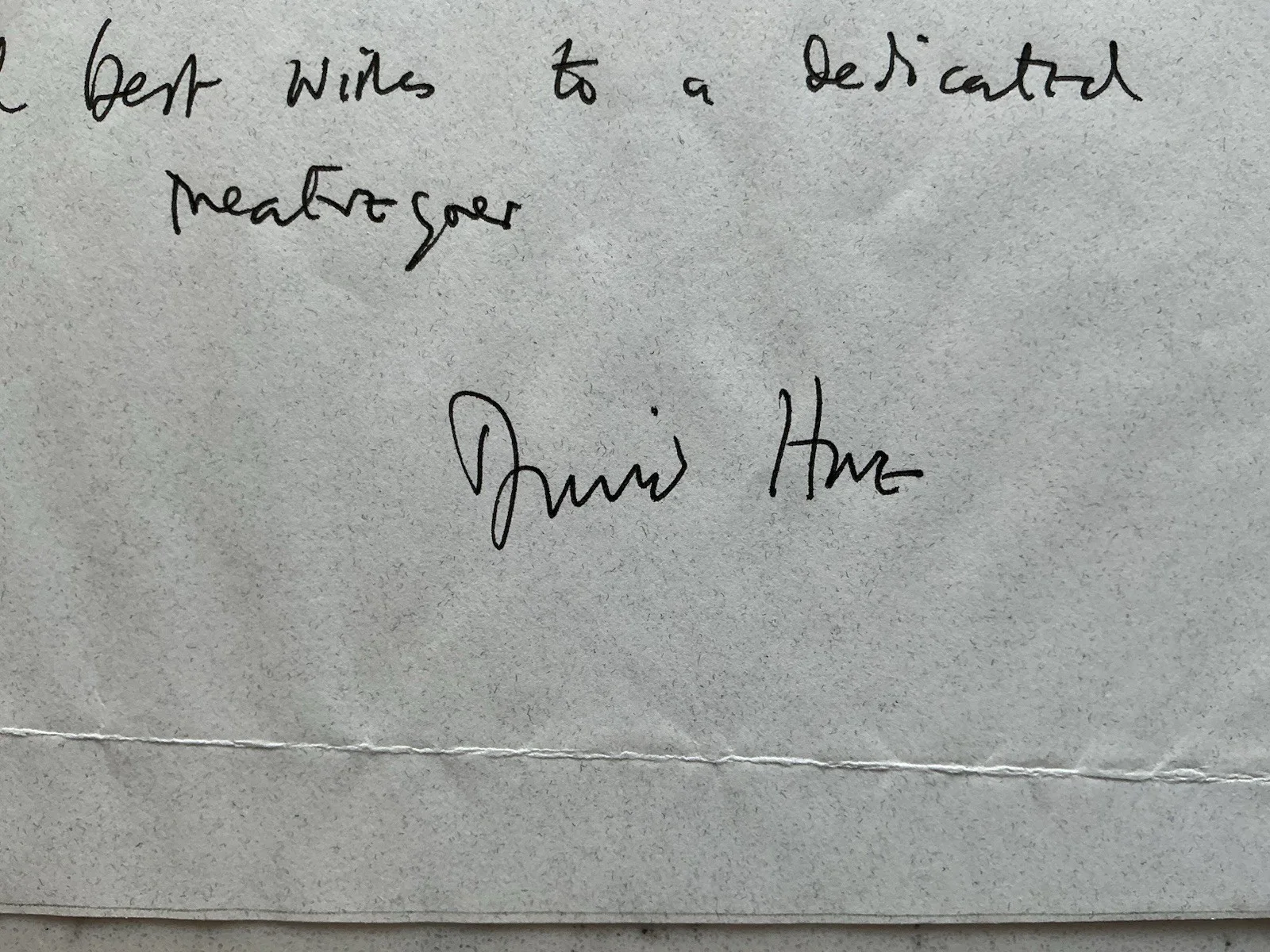 DAVID HARE PLAYWRIGHT SCREEN WRITER SIGNED ALS AUTOGRAPHED LETTER NOTE, image 2