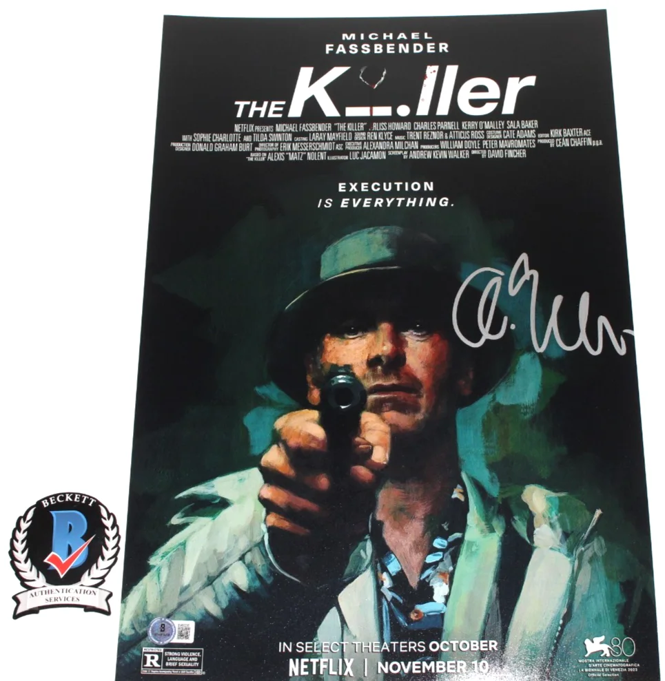 WRITER ANDREW KEVIN WALKER SIGNED 'THE KILLER' 12x18 MOVIE POSTER BECKETT COA, изображение 2