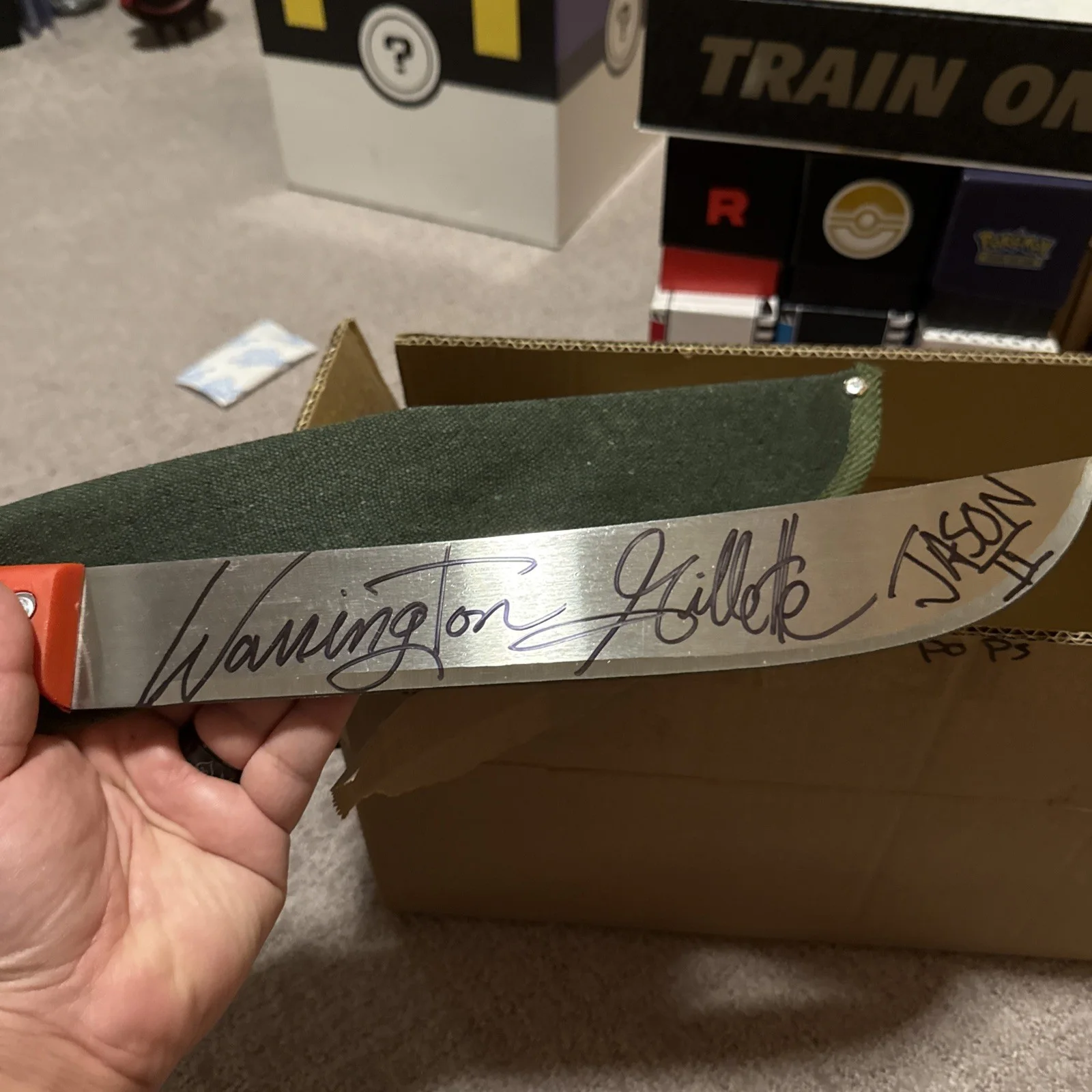 Derek Mears Signed Jason Voorhees Mask & Warrington Gillette Signed Machete JSA, изображение 5