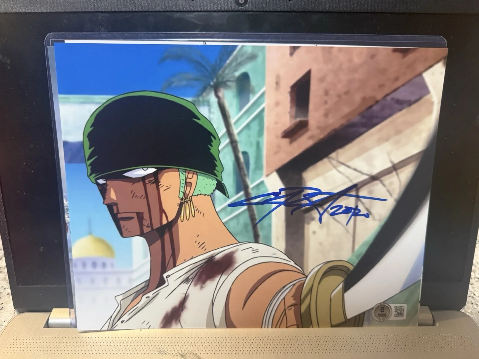 CHRIS SABAT — CHRIS SABAT SIGNED RORONOA ZORO 8X10 PHOTO ONE PIECE AUTOGRAPH BECKETT D8