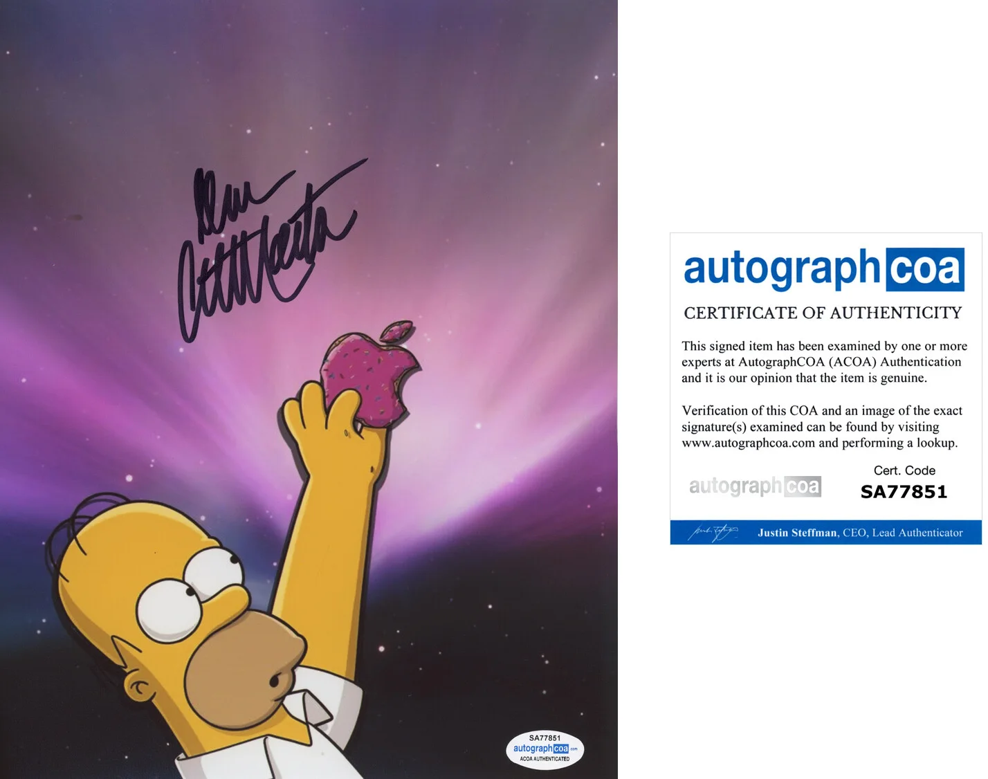 DAN CASTELLANETA — Dan Castellaneta signed HOMER SIMPSON "THE SIMPSONS" 8x10 Photo b ACOA COA