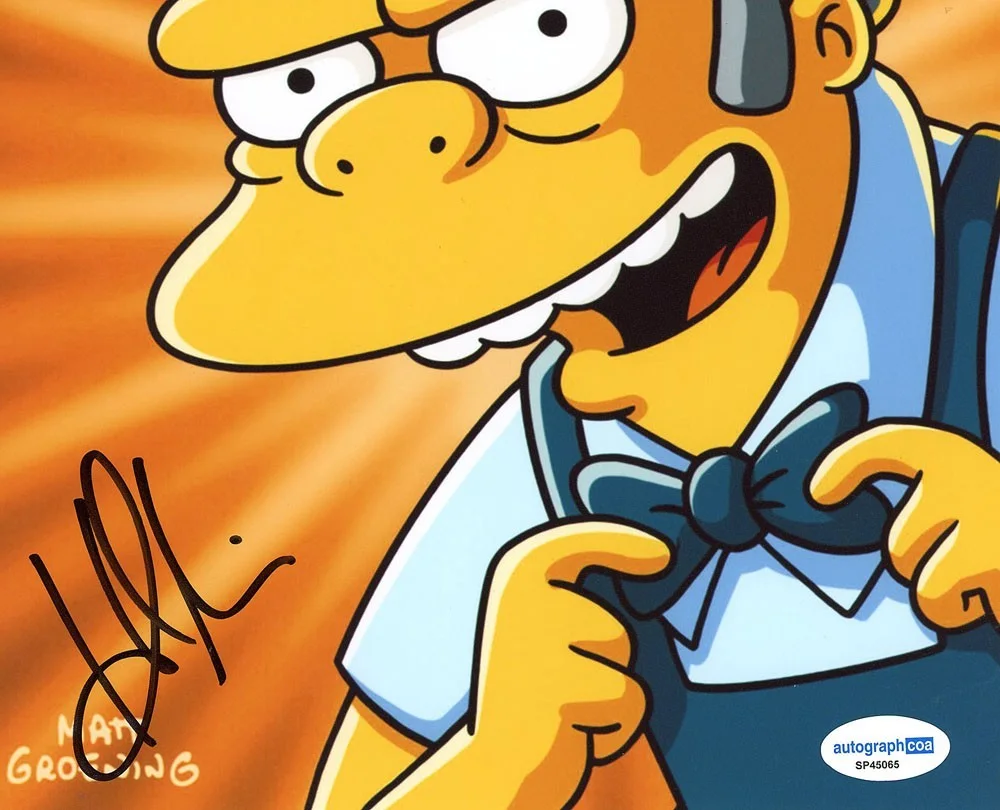 DAN CASTELLANETA — Hank Azaria signed "THE SIMPSONS" 8x10 Photo EXCT PROOF b Bartender Moe ACOA COA, изображение 5