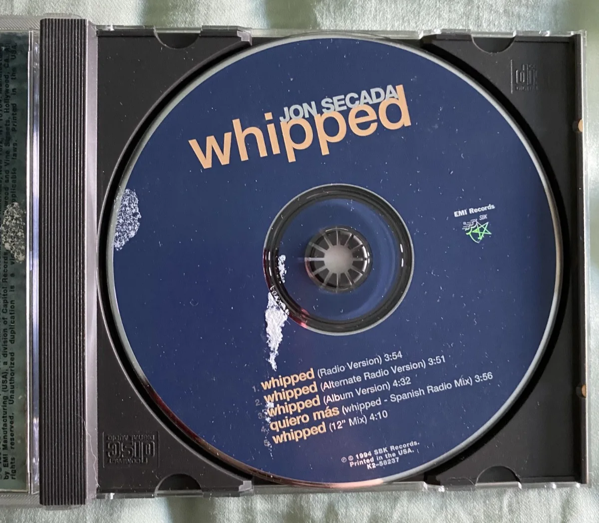 Jon Cecada — Jon Secada signed Whipped - CD - 1994 - AUTHENTIC, image 5