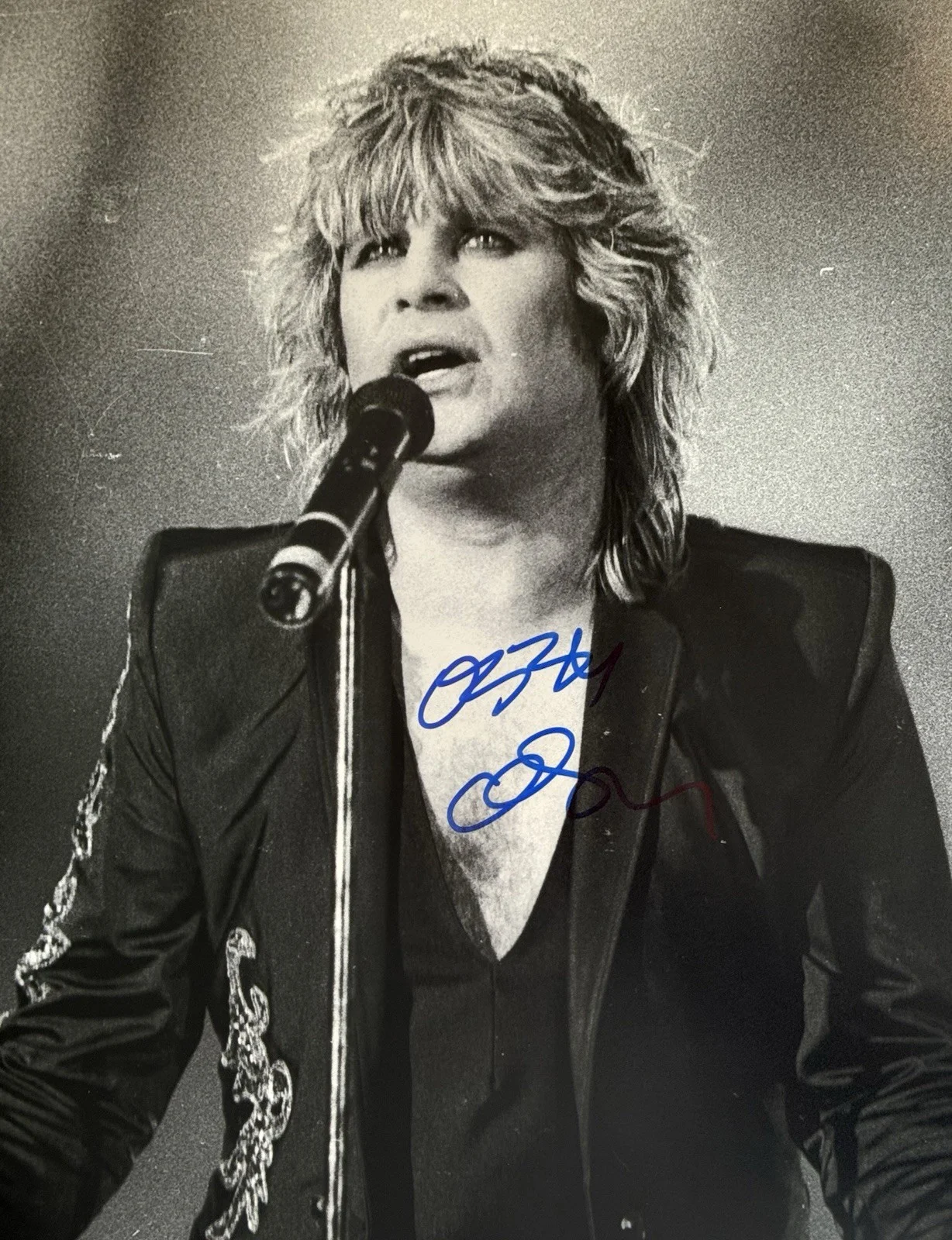 Ozzy Osbourne signed Photo Black Sabbath 16x20 inch b&w beckett witnessed coa, изображение 2