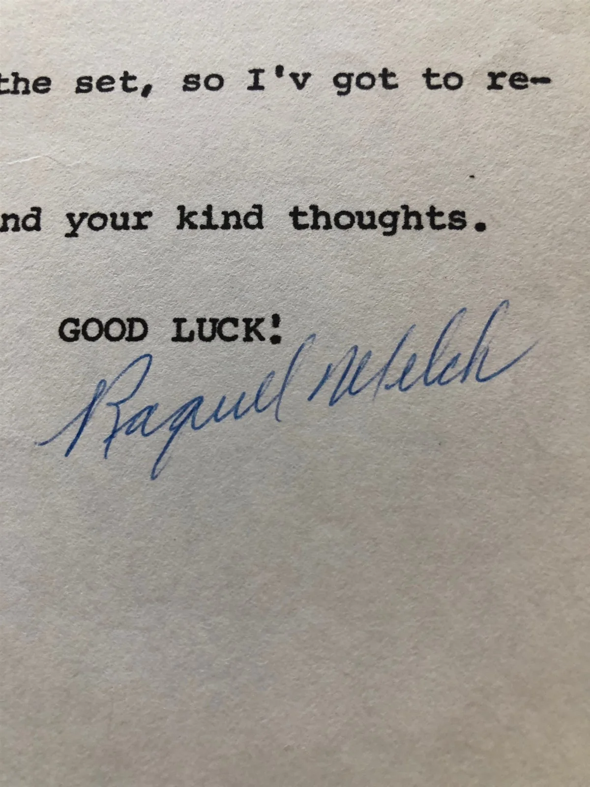 Raquel Welch Autograph Signed Letter from set of Bandolero c 1968, image 2
