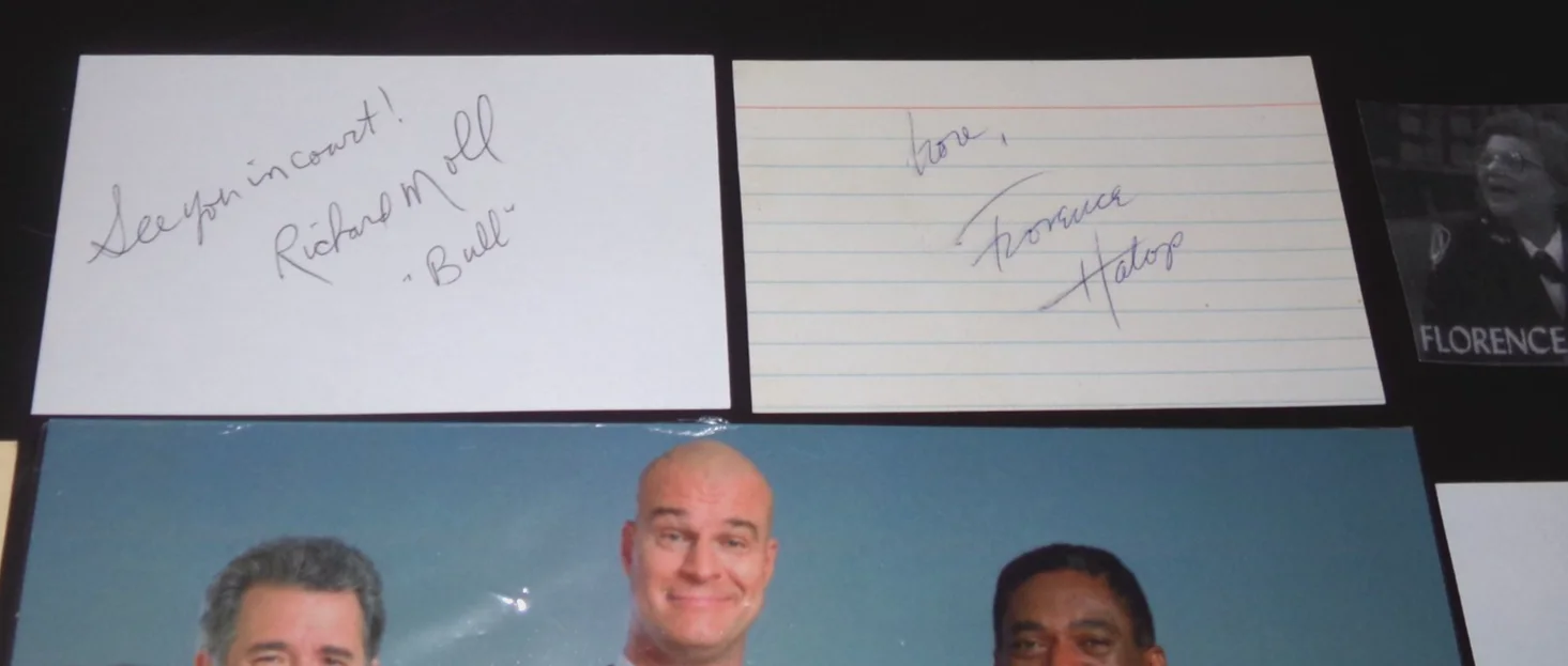 Harry Anderson Markie Post John Larroquette Charles Robinson Moll — Night Court TV Show Cast Autographed Index Cards Anderson Post Halop Robinson +, изображение 3