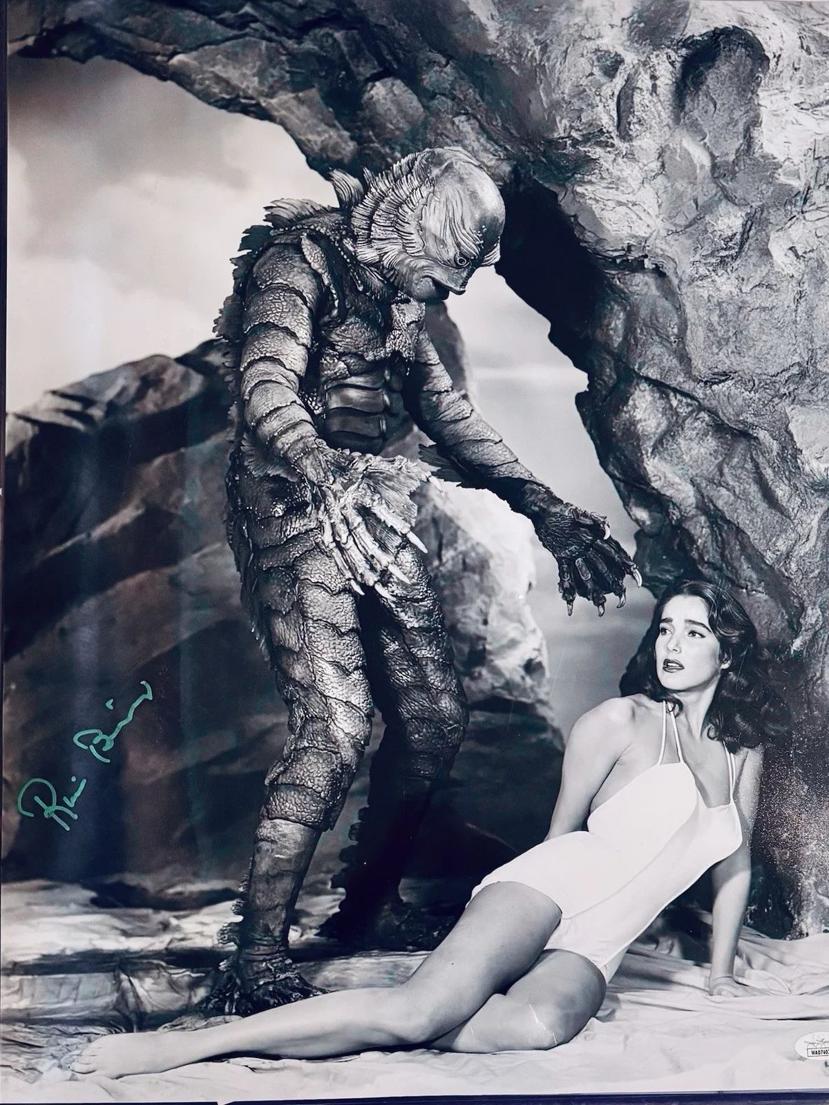 Ricou Browning Signed B/W 16x20 JSA, image 2