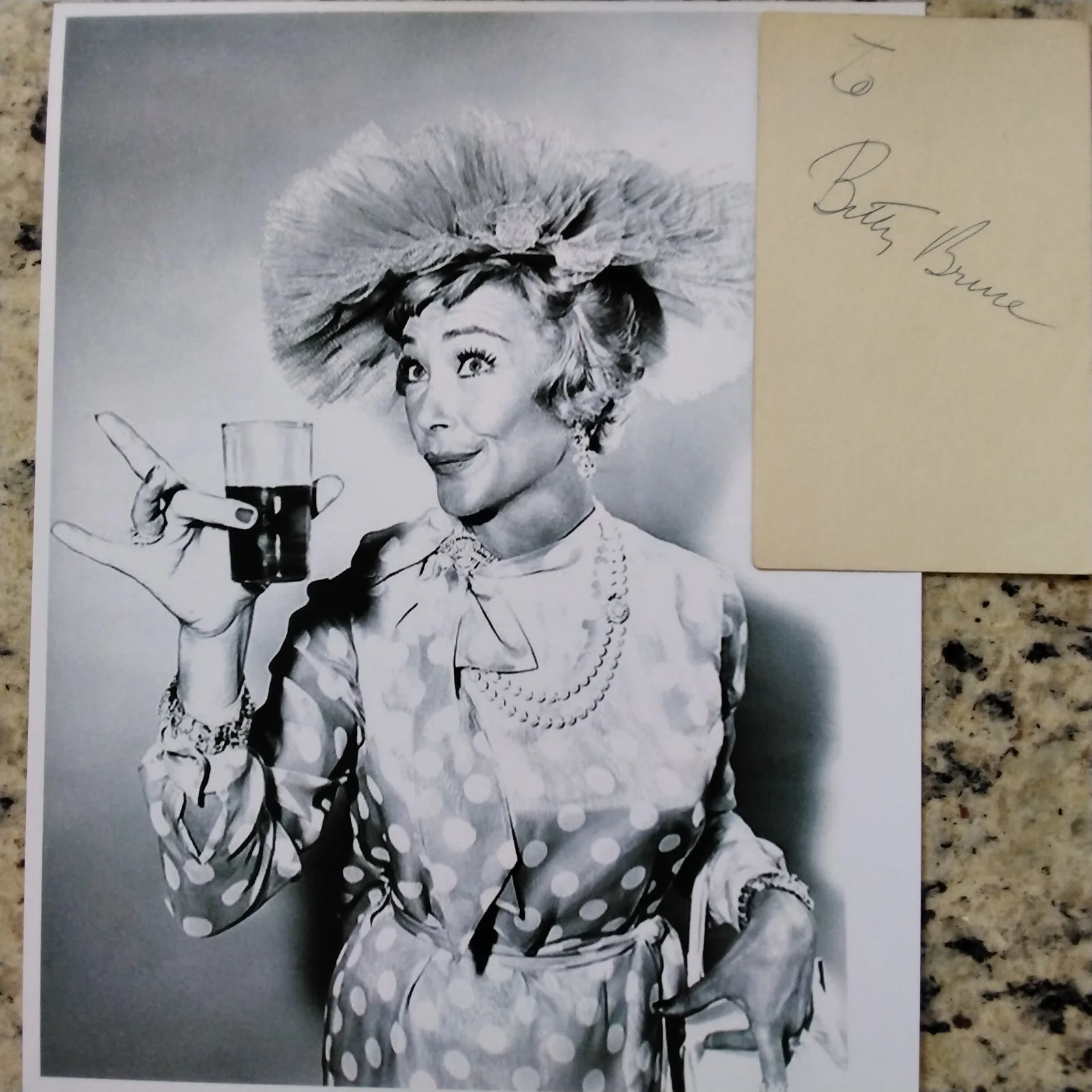 Betty Bruce SIGNED Card Photo 50s Movie TV Stage Actress Gypsy Tessie Tura, изображение 2