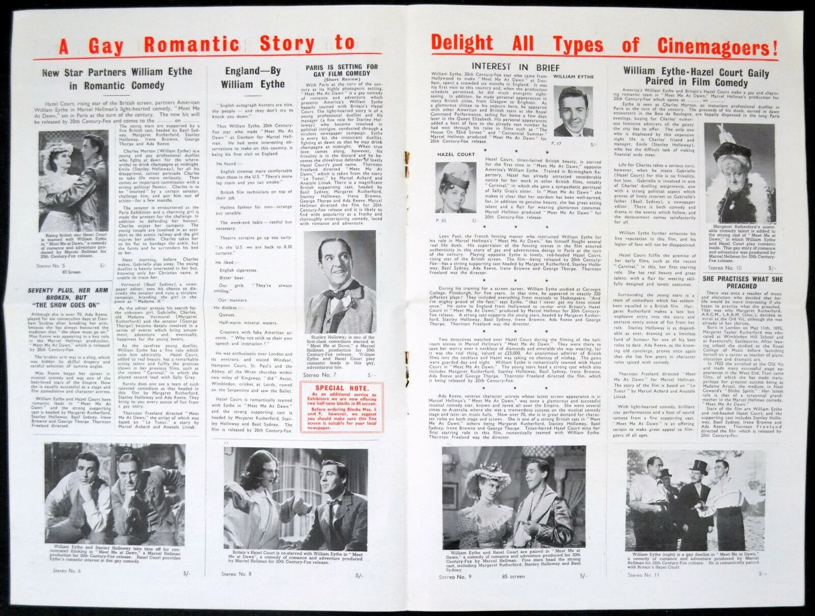 MEET ME AT DAWN 1947 William Eythe, Hazel Court Margaret Rutherford UK PRESSBOOK, изображение 3