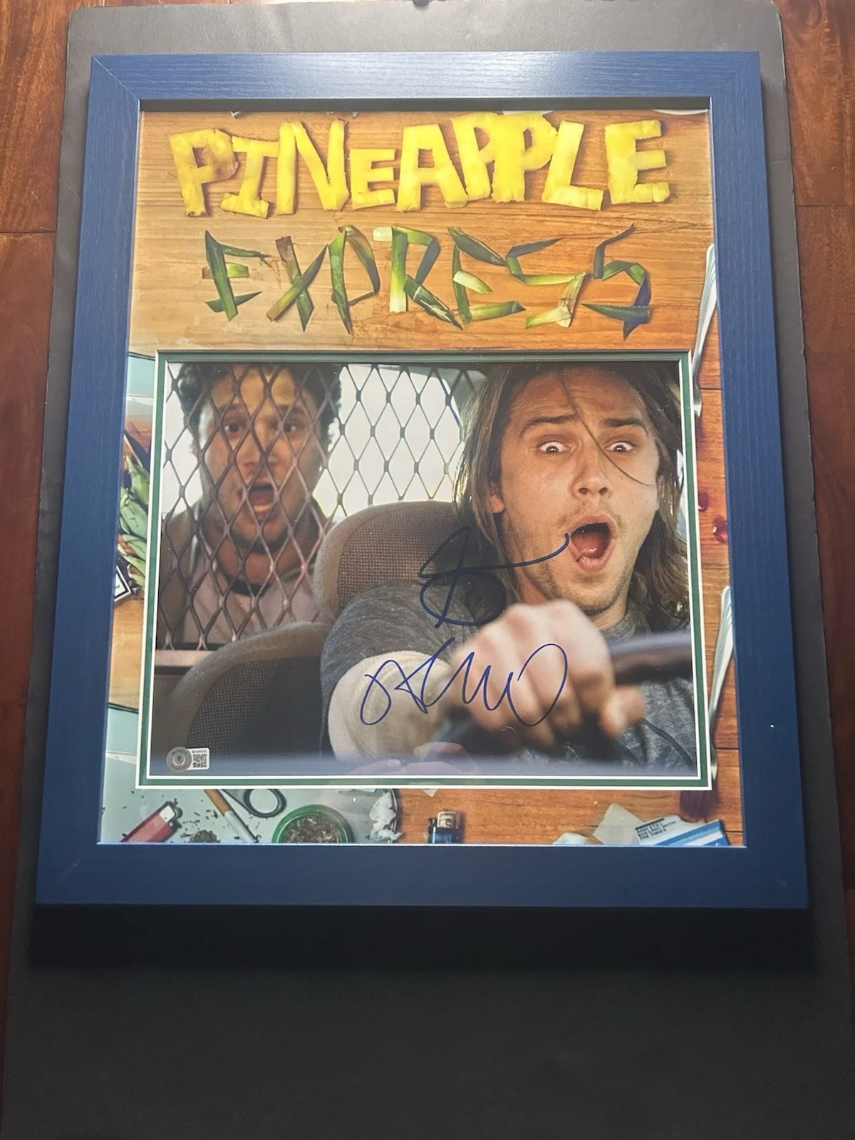 Seth Rogan and James Franco — Pineapple Express- Custom Mat & Autographed Photo By James Franco And Seth Rogan