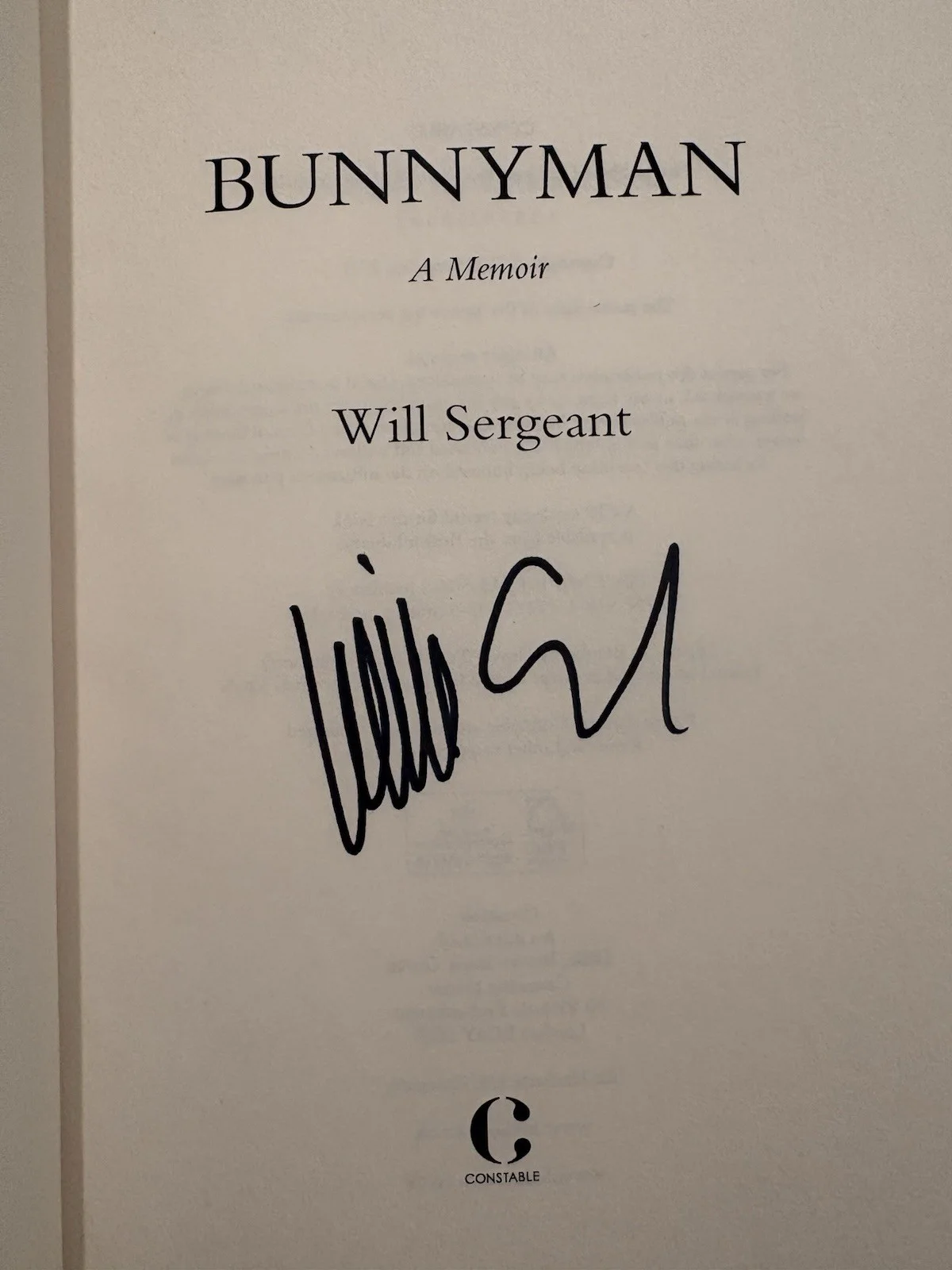 Will Sergeant SIGNED Bunnyman UK 1st Edition AUTOGRAPHED Echo And The Bunnymen, image 2
